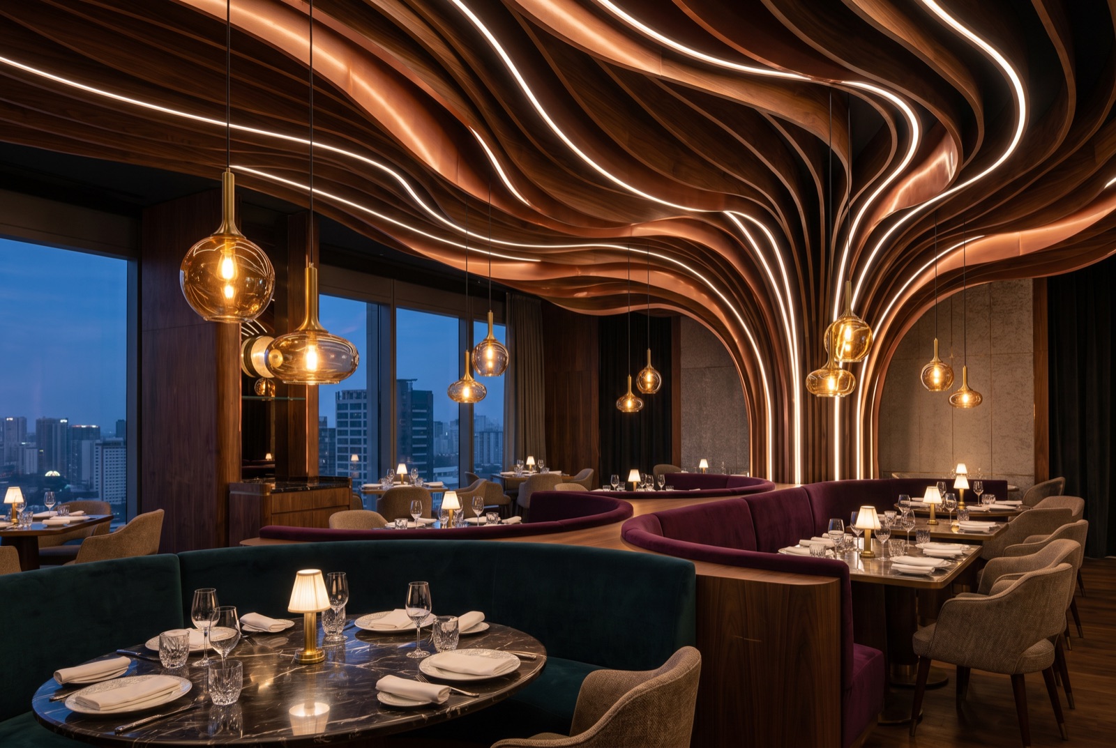 Fine-dining restaurant interior fit-out